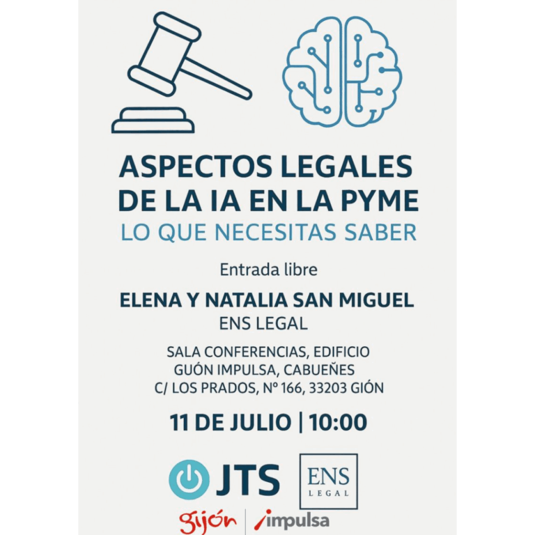 Aspectos legales de la IA en las PYMES: charla en Gijón este 11 de julio